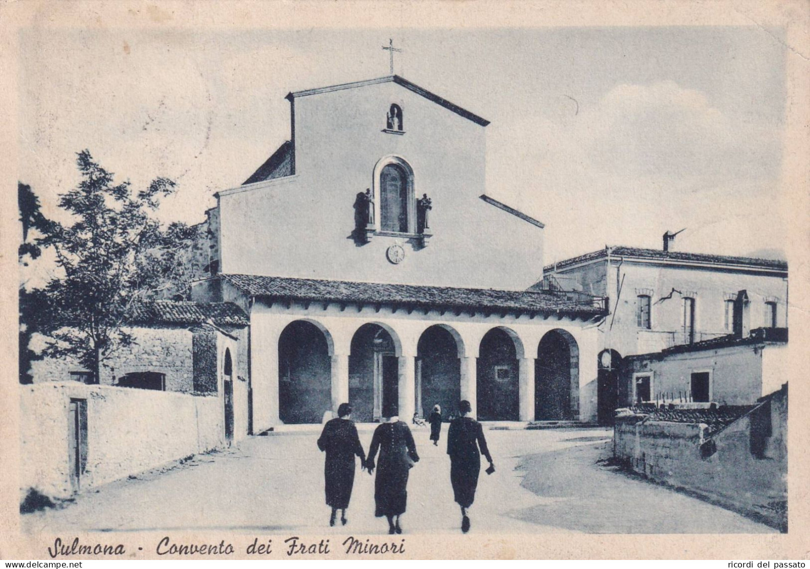 Cartolina Sulmona ( L'aquila ) Convento Dei Frati Minori - L'Aquila