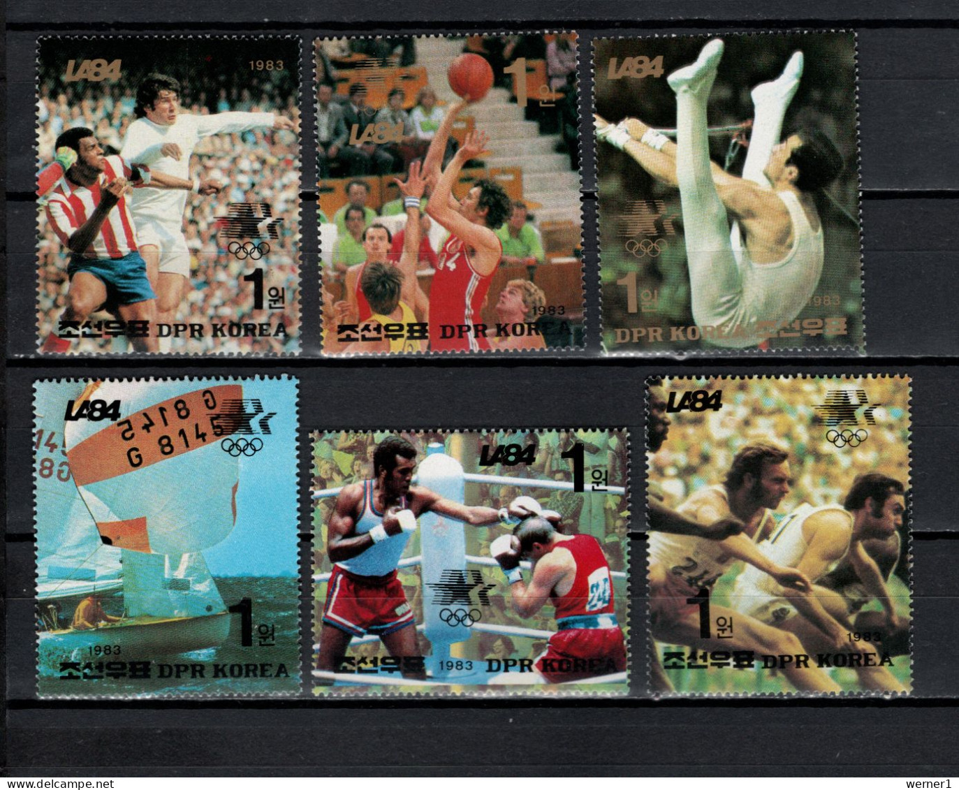 North Korea 1983 Olympic Games Los Angeles, Football Soccer, Basketball, Sailing Etc. Set Of 6 MNH - Summer 1984: Los Angeles