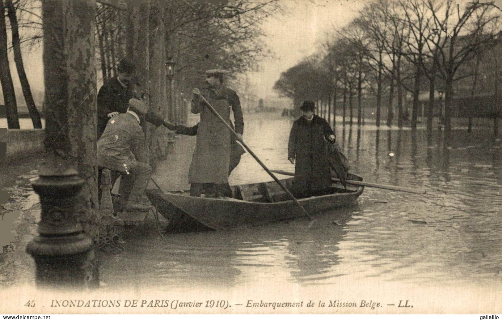 PARIS EMBARQUEMENT DE LA MISSION BELGE - Überschwemmung 1910