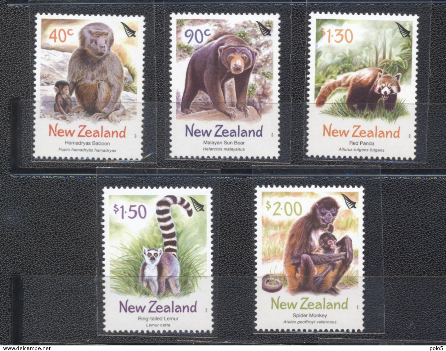 New Zeland 2004- Chinese New Year-Year Of The Monkey New Zeland Zoo Animals Set (5v) - Nuovi