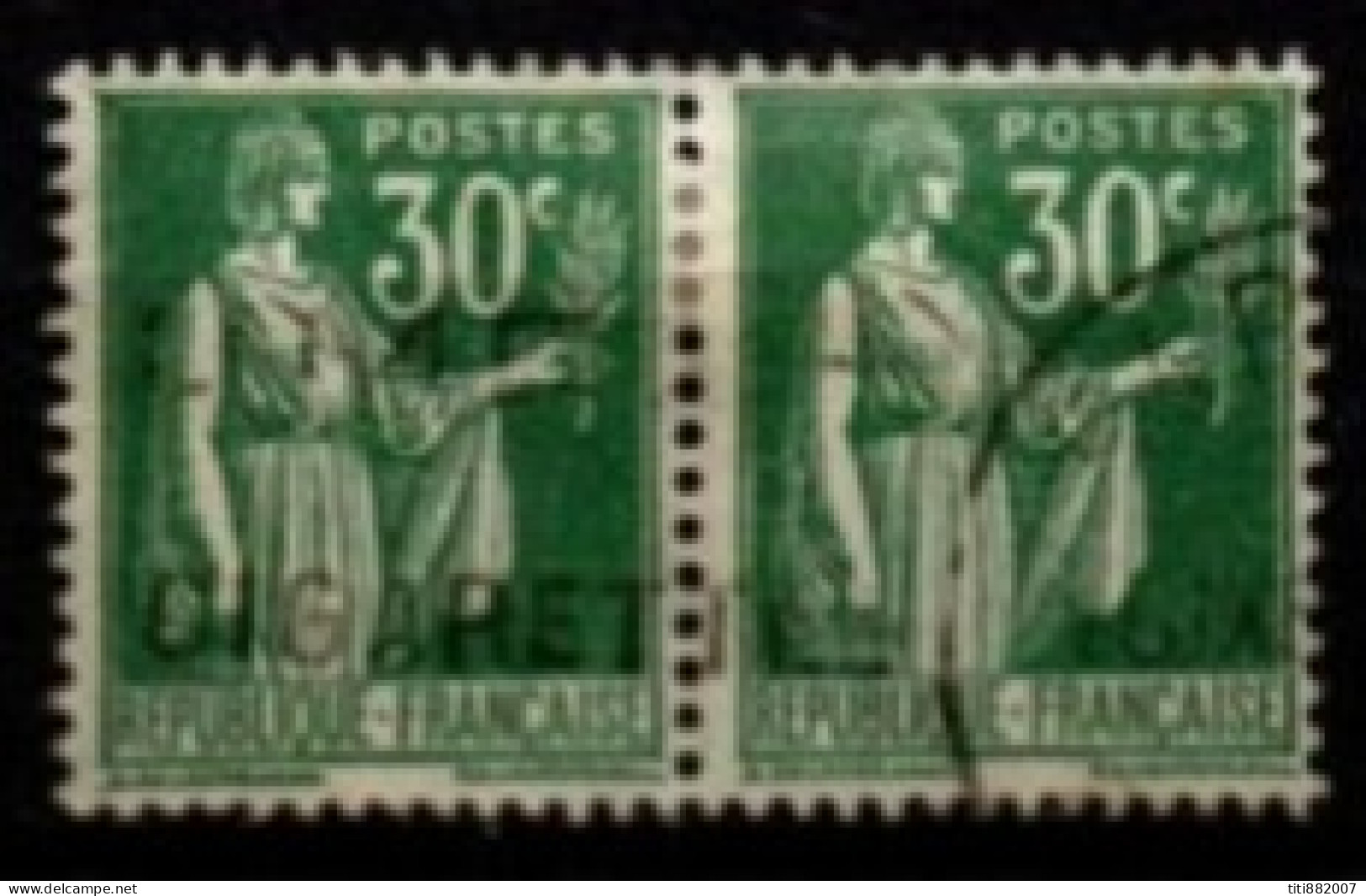 FRANCE    -   1932 .   Y&T N° 280 Oblitérés En Paire  . - 1932-39 Peace