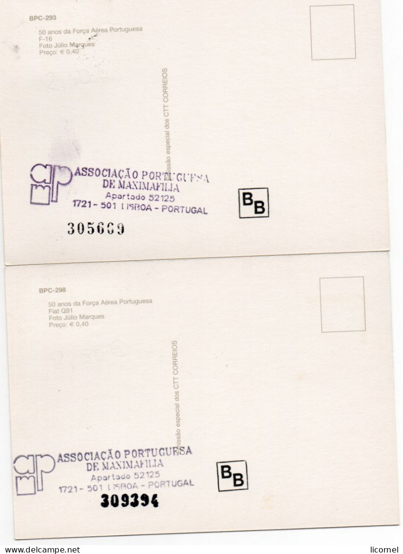 Cartes Maxi :2003.avions BPC-293 Et BPC-298 (lot De 2 Cartes) - Maximum Cards & Covers