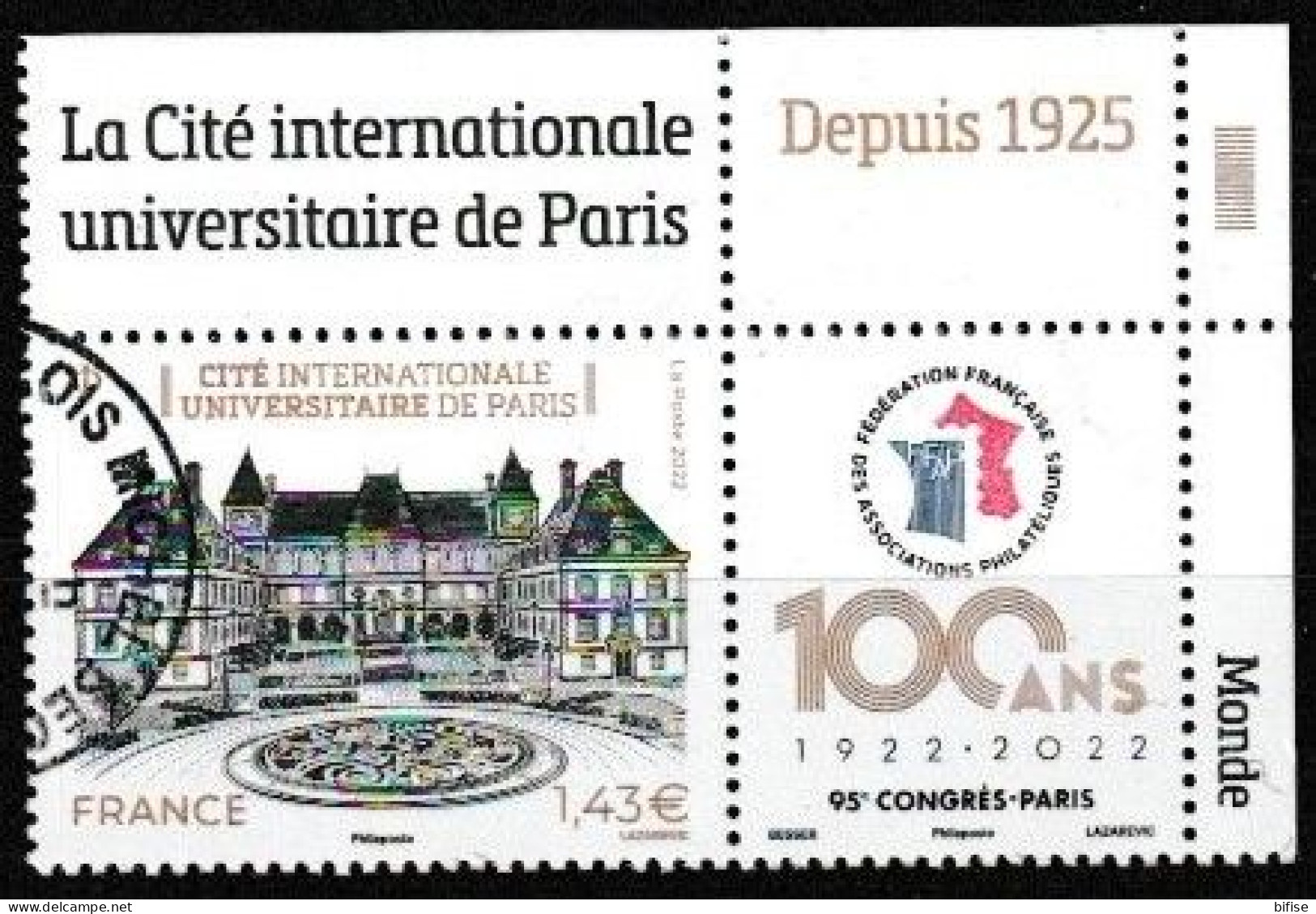 FRANCIA 2022 - 100 Ans Cité Universitaire Paris - Cachet Rond - Cartas & Documentos