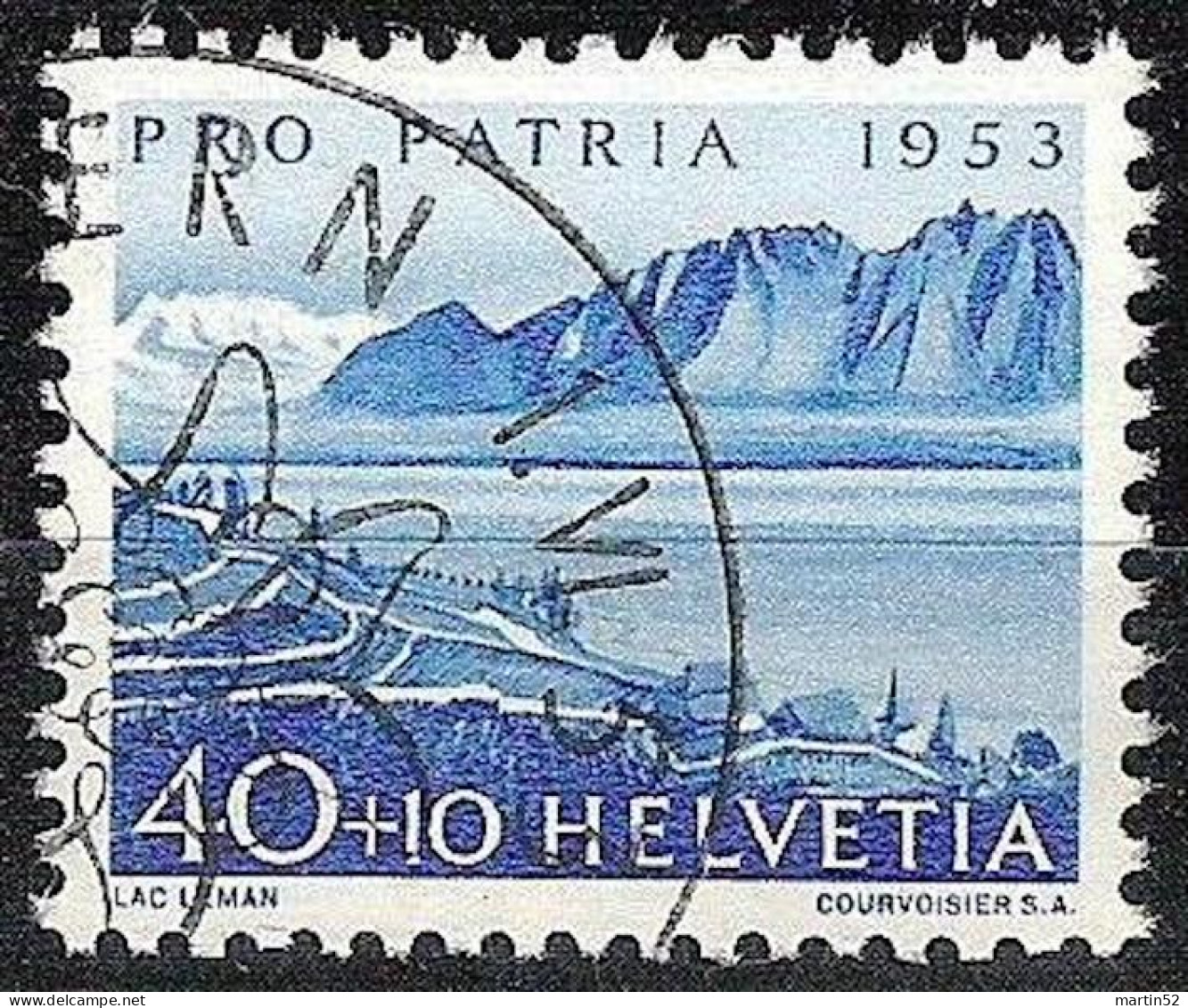 Schweiz Suisse Pro Patria 1953: "Lac Léman" Zu WII 65 Mi 584 Yv 535 VOLL-Stempel BERN 1.VI.53 AUSGABETAG (Zu CHF 15.00) - Used Stamps