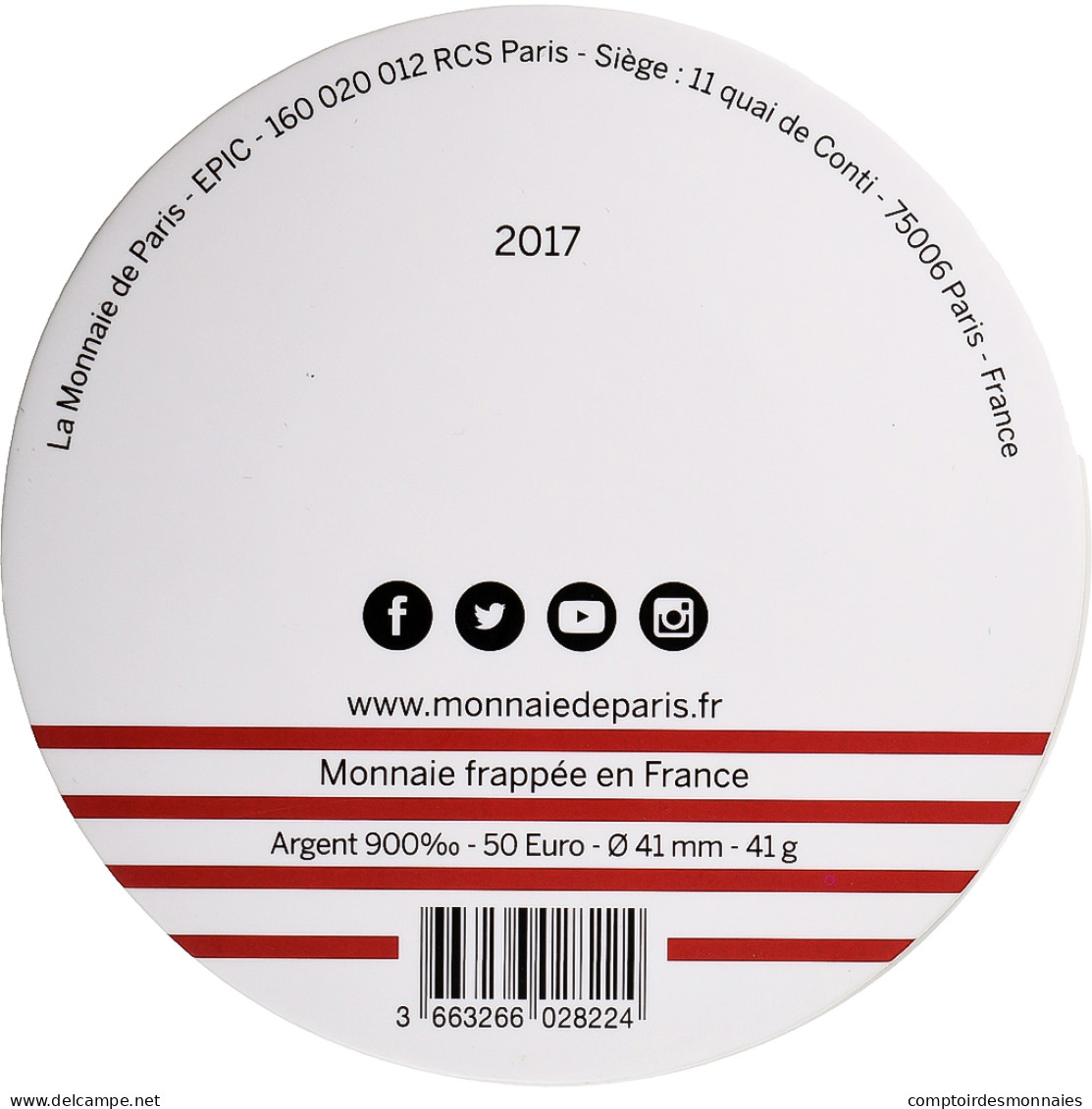 France, 50 Euro, Jean-Paul Gaultier - La Marseillaise, 2017, Monnaie De Paris - France
