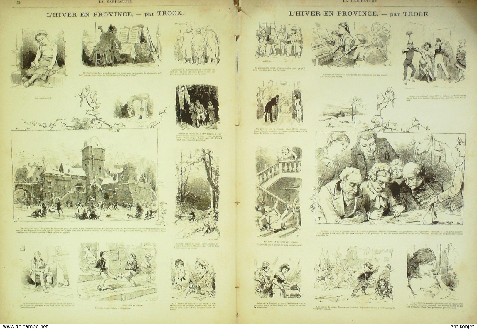 La Caricature 1881 N°  59 L'hiver En Province Trock Victoires De Bezucheux De La Fricotière Robida Draner - Magazines - Before 1900