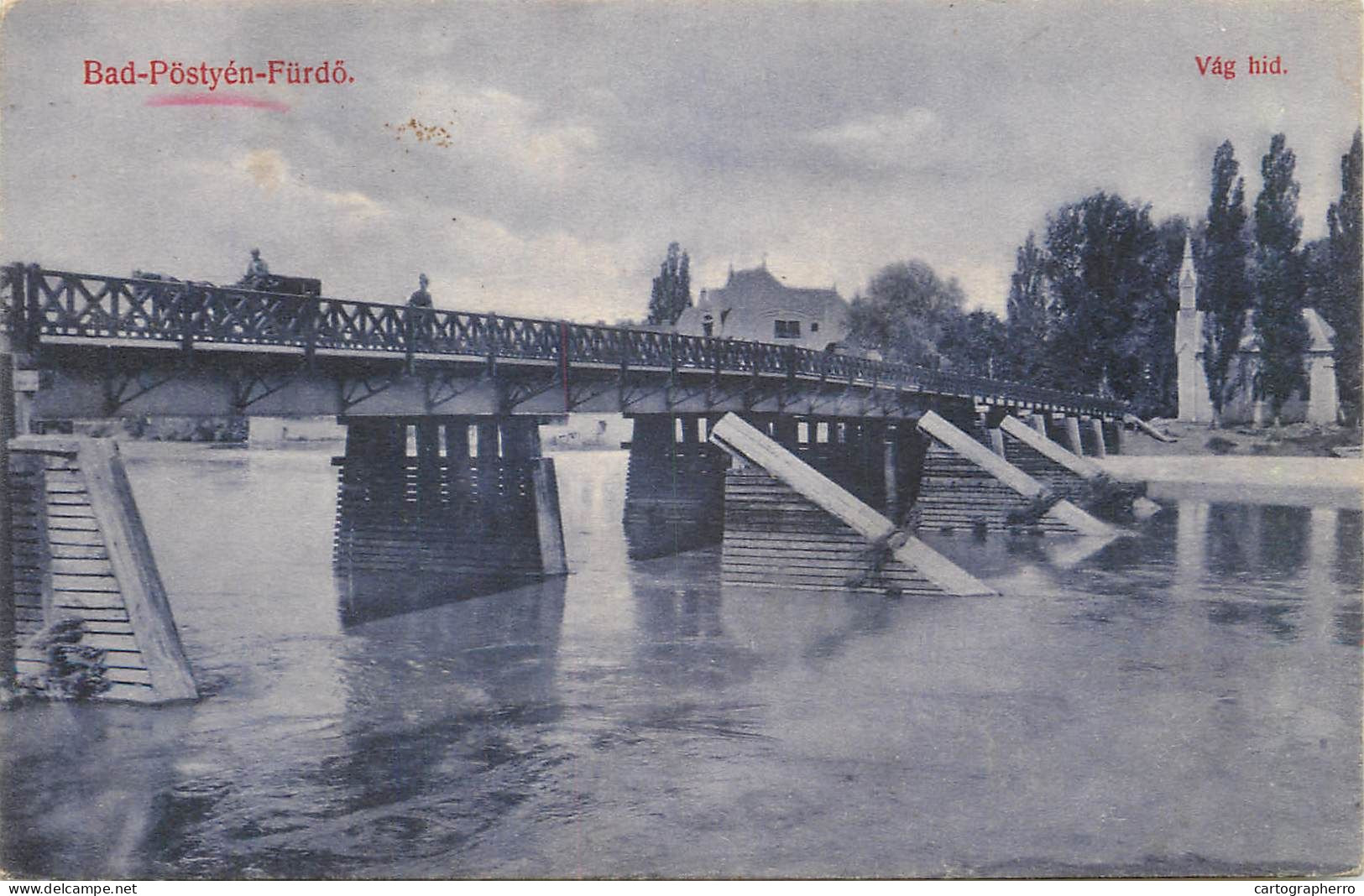 Slovakia 1910 Bad Postyen Bridge Pont - Slovakia