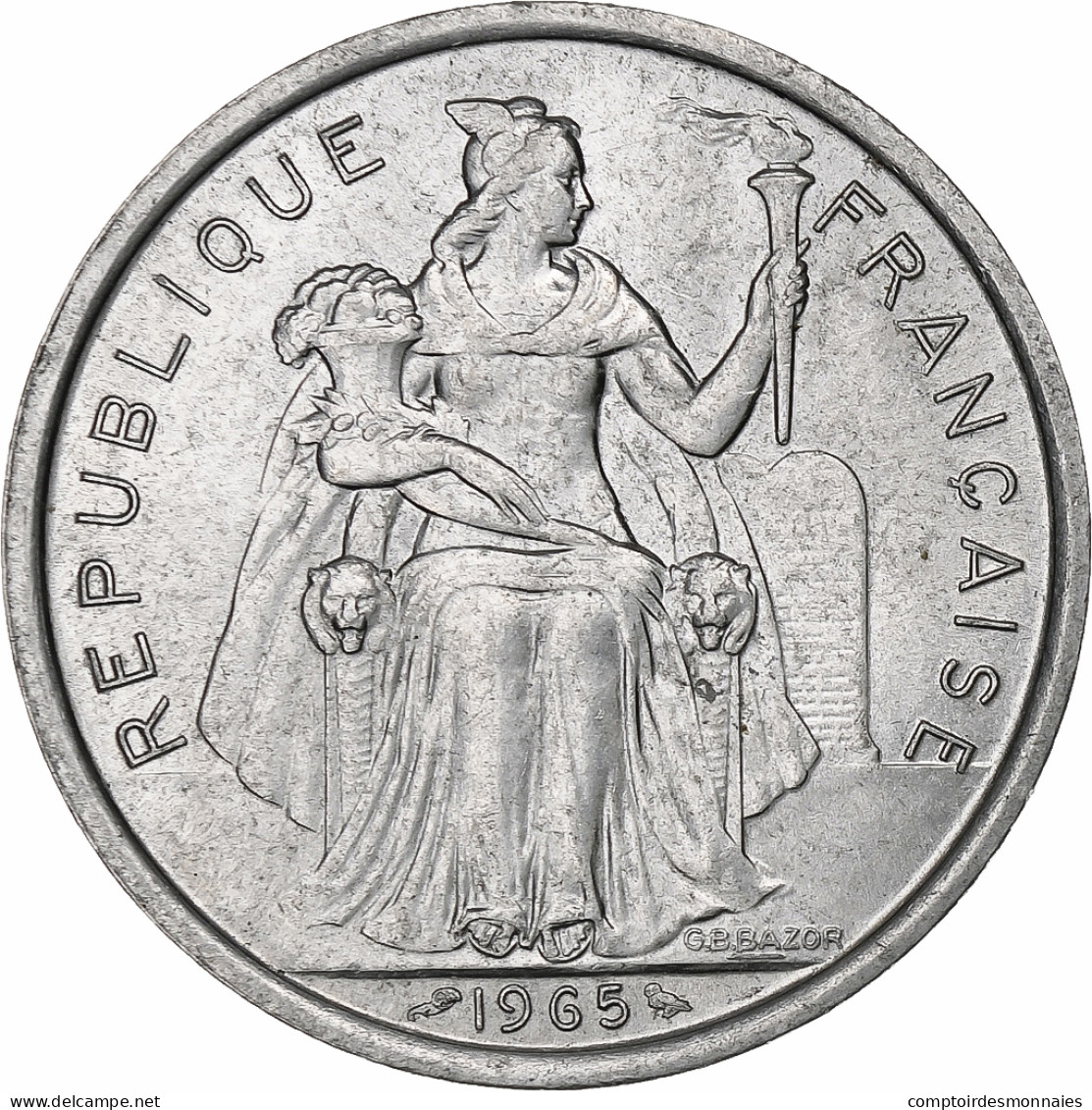 Polynésie Française, 5 Francs, 1965, Paris, Aluminium, SUP+, KM:4 - Polinesia Francesa