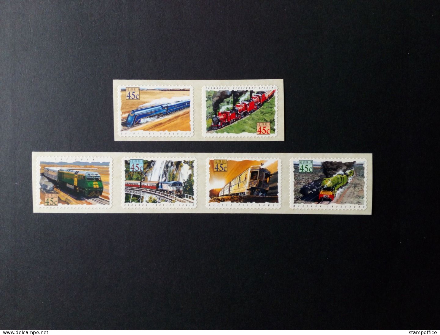 AUSTRALIEN MI-NR. 1354-1359 Streifen Selbstklebend POSTFRISCH(MINT) BERÜHMTE ZÜGE 1993 JUBILÄUMSZUG - Treni