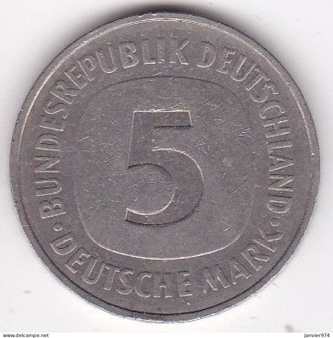 5 Deutsche Mark 1975 J Hambourg . Cupronickel ,KM# 140.1 - 5 Marchi