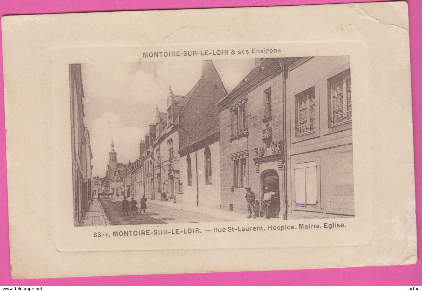 D41 - MONTOIRE SUR LE LOIR - RUE ST LAURENT - HOSPICE - MAIRIE - ÉGLISE - Personnes Et Enfants  - Montoire-sur-le-Loir