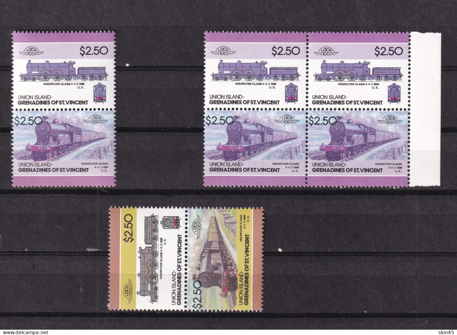 St Vincent Grenadines 1984 Pair Se-tenant Locomotives MNH 16109 - St.Vincent Y Las Granadinas