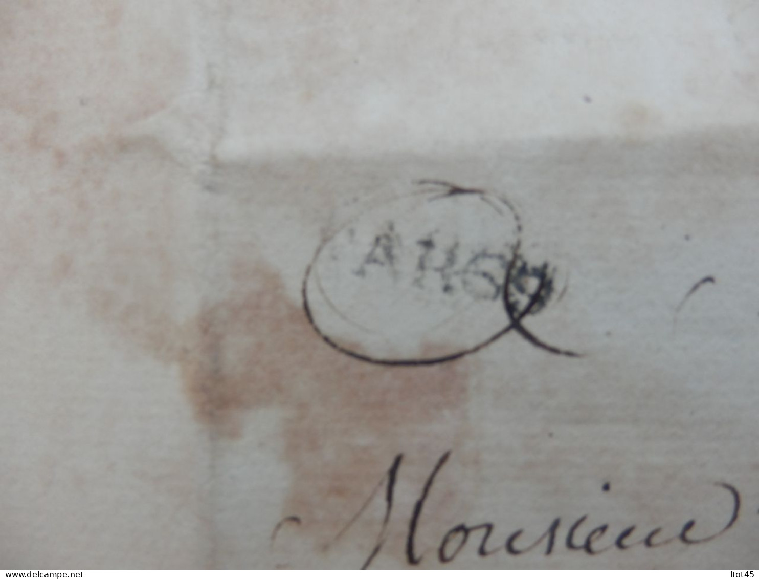 ENVELOPPE LETTRE DU 16 AVRIL 1778 MARQUE POSTALE  ?AH69 A DEFINIR - Other & Unclassified