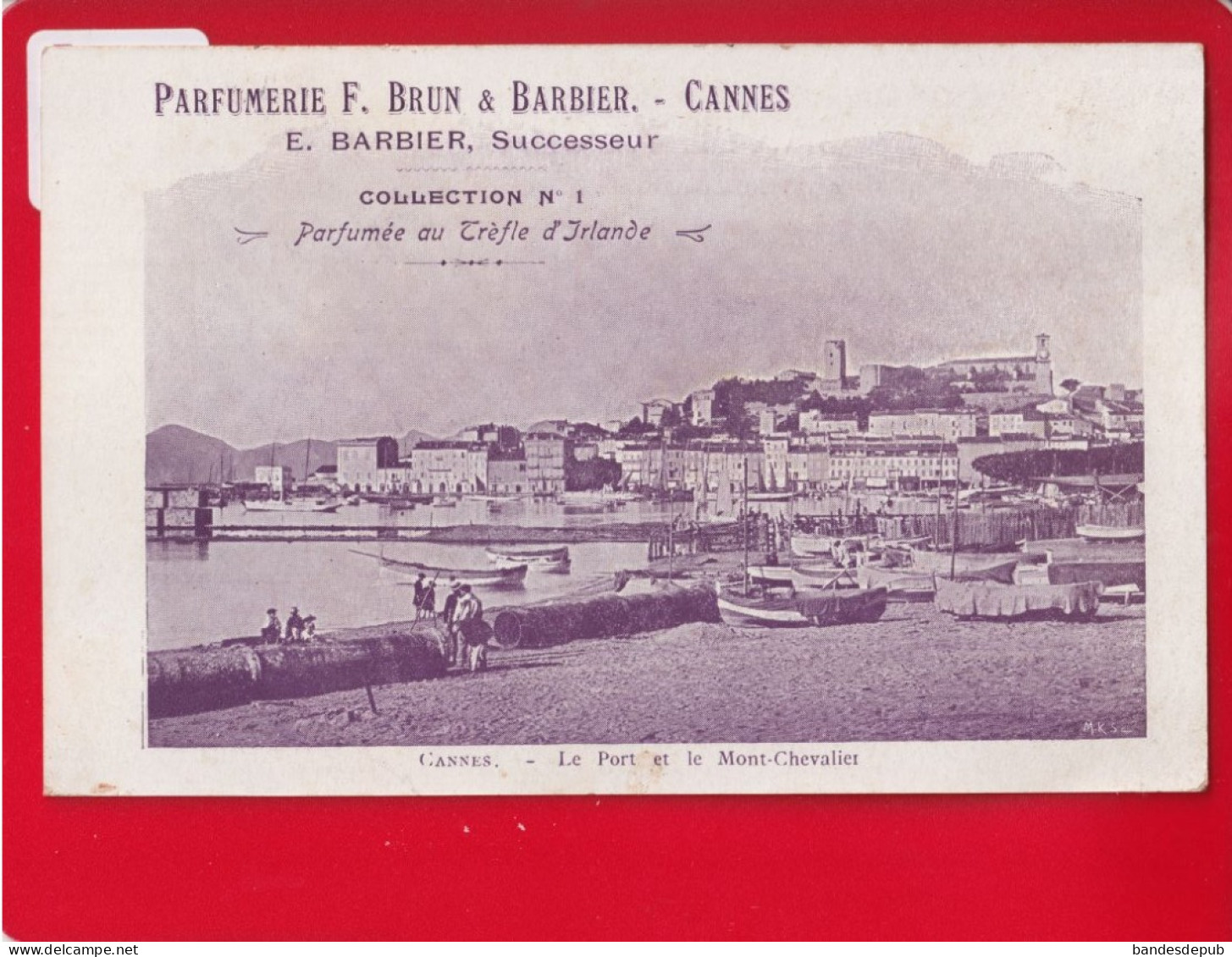 Envoi Maury Maire De Verdun Carte Publicitaire Cannes Parfumerie Brun  Barbier Parfumée Trèfle Irlande - Verdun