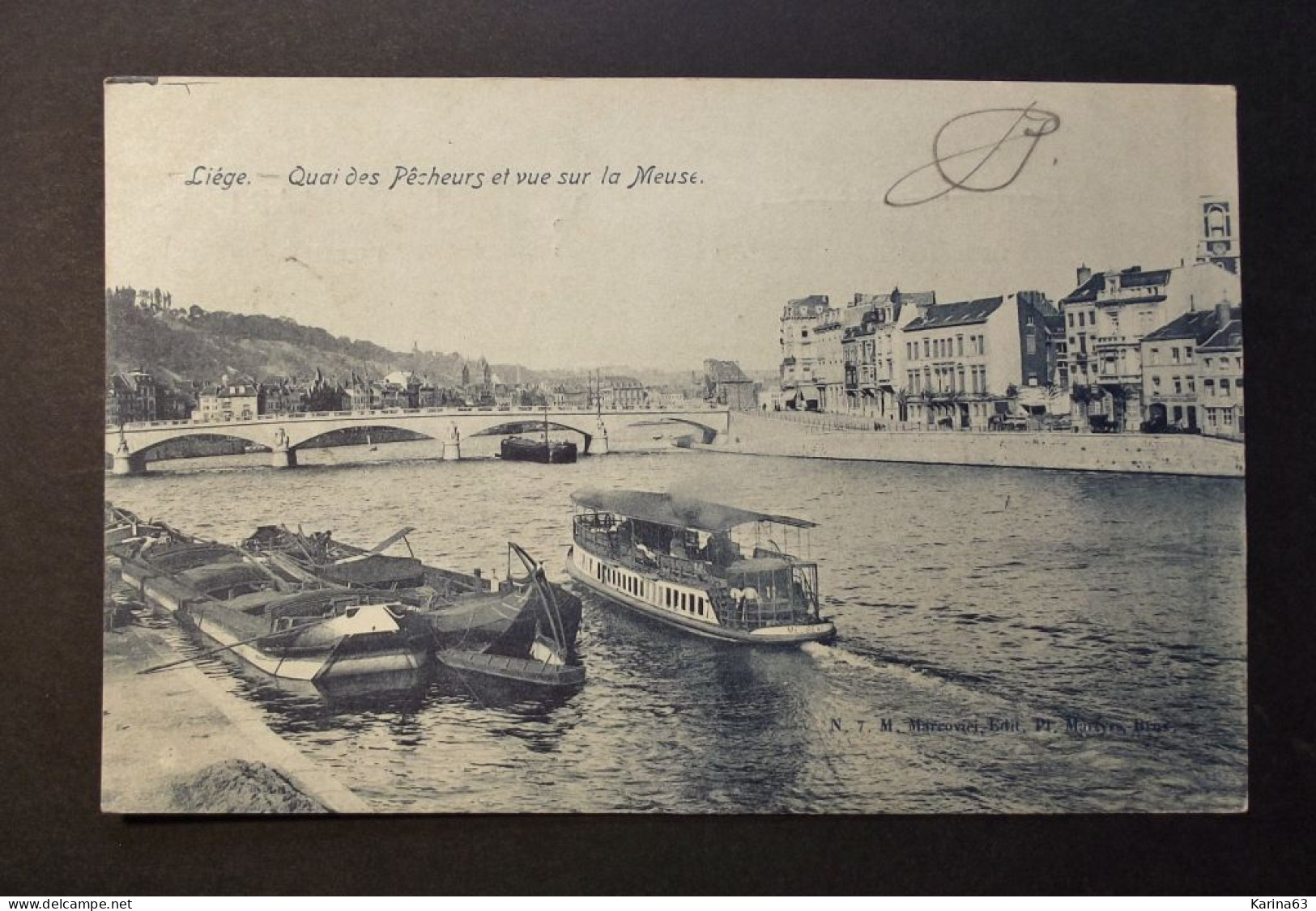 België - Belgique - Liège - Luik - Quai Des Pecheurs Et Vue Sur La Meuse  - Used Card 1905 - Lüttich