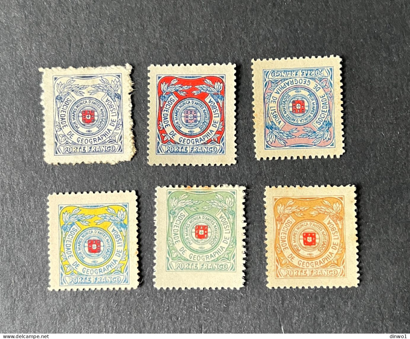 (T1) Portugal - Lisbon Geography Society Stamp Set 1 - MH - Unused Stamps