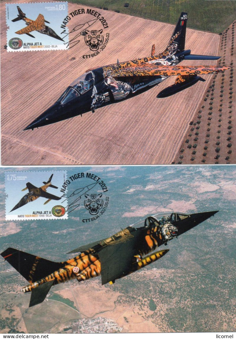 Cartes Maxi :2021 :  ALPHA JET A (lot De 2 Cartes) - Maximumkarten (MC)