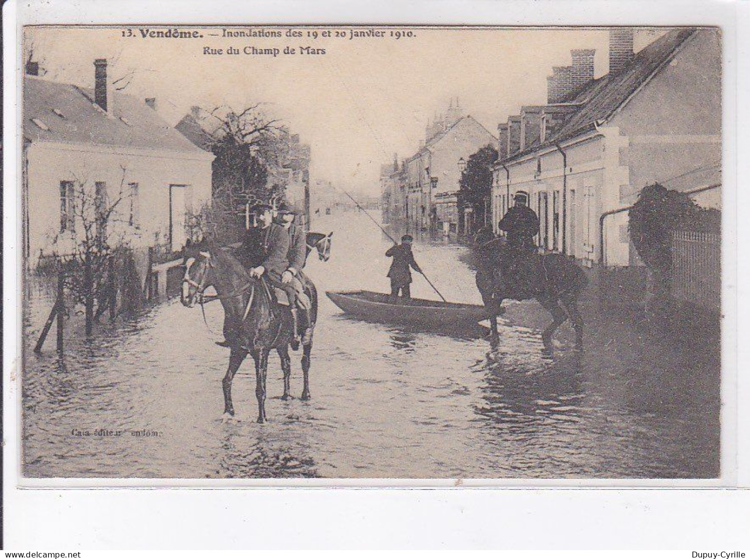 VENDOME: Inondation Janvier 1910, Rue Du Champ De Mars - état - Vendome