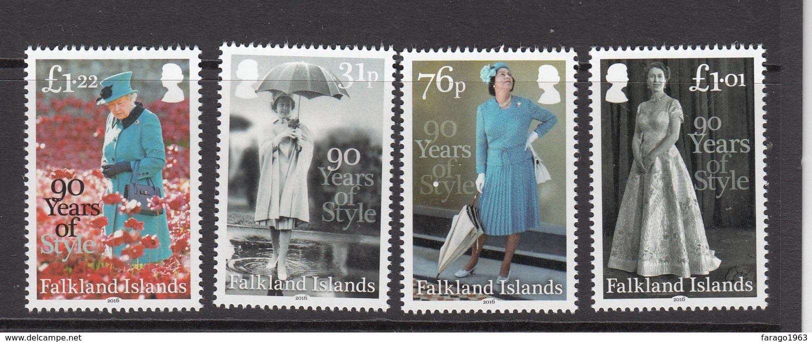 2016 Falkland Islands QEII Fashion Style Complete Set Of 4 MNH  @ BELOW FACE VALUE - Falklandeilanden