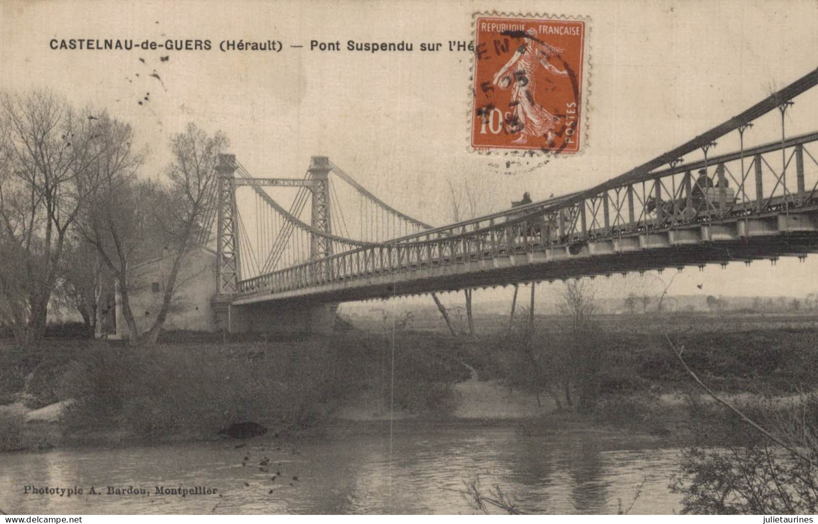 34 CASTELNAU DE GUERS PONT SUSPENDU SUR L HERAULT CPA BON ETAT - Autres & Non Classés