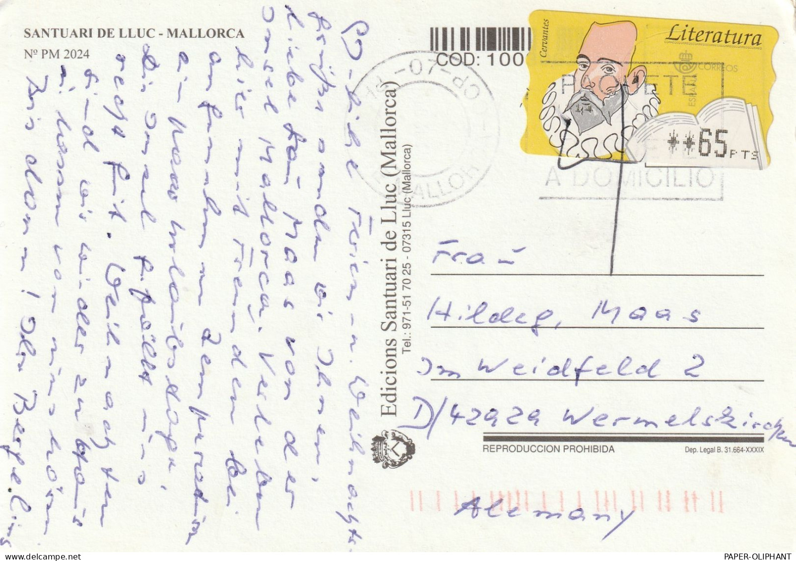 ESPANA - 1996, Automatenmarke ATM Michel 15, Literatura - Vignette [ATM]