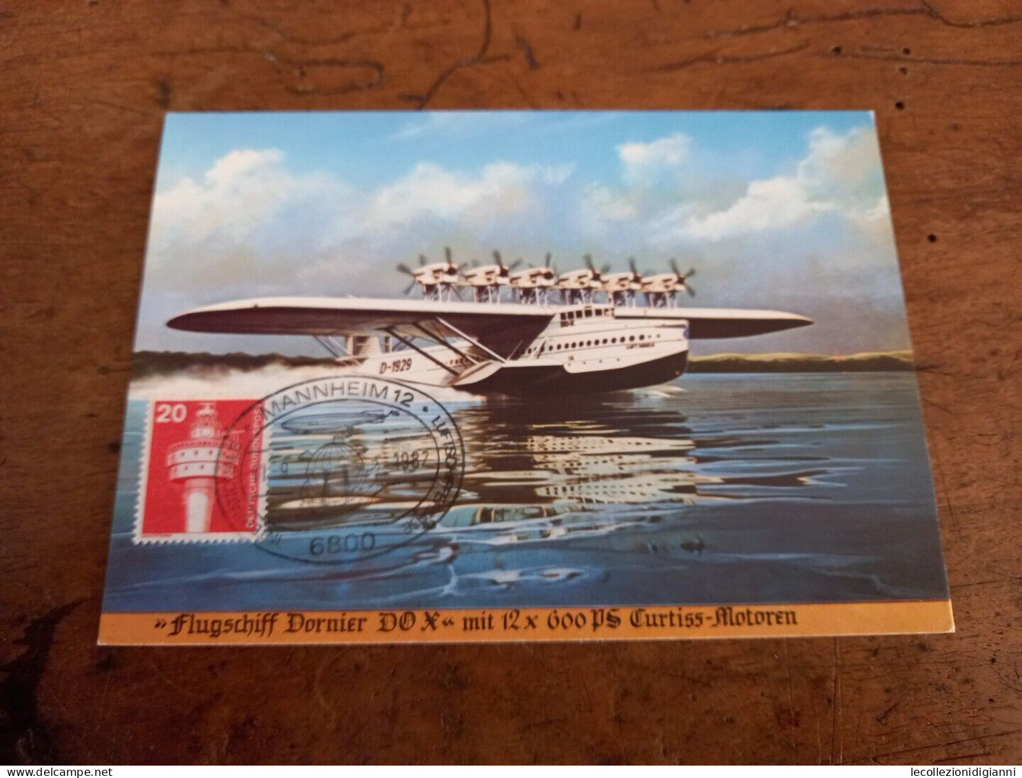1060) Germania Cartolina Flugschiff Dornier DO X 1982 SSt Timbro Mannheim - Storia Postale