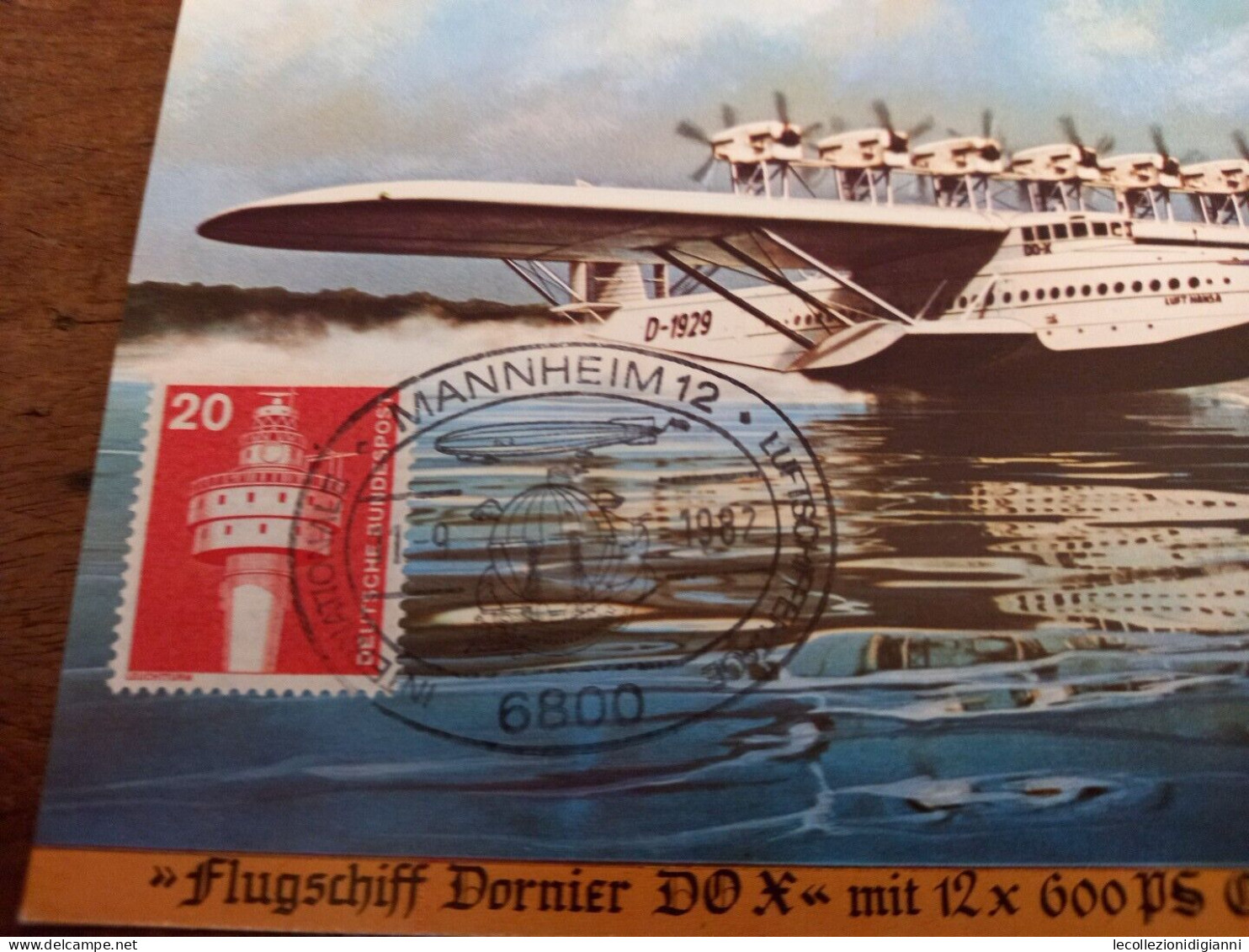 1060) Germania Cartolina Flugschiff Dornier DO X 1982 SSt Timbro Mannheim - Covers & Documents