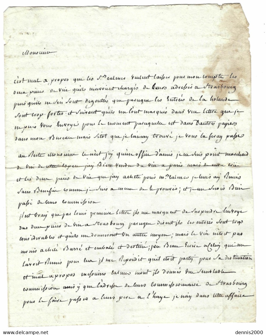 1771 - Lettre De JONCY ( Haute Saône ) Lenain L1 Taxe 8 Sous Pour Paris - 1701-1800: Precursori XVIII