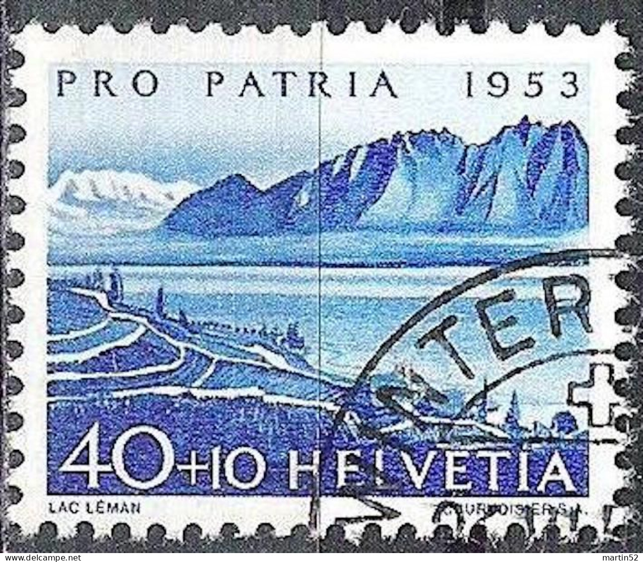 Schweiz Suisse Pro Patria 1953: "Lac Léman" Zu WII 65 Mi 584 Yv 535 Mit Eck-Stempel WINTERTHUR 26.VI.53 (Zu CHF 15.00) - Usati