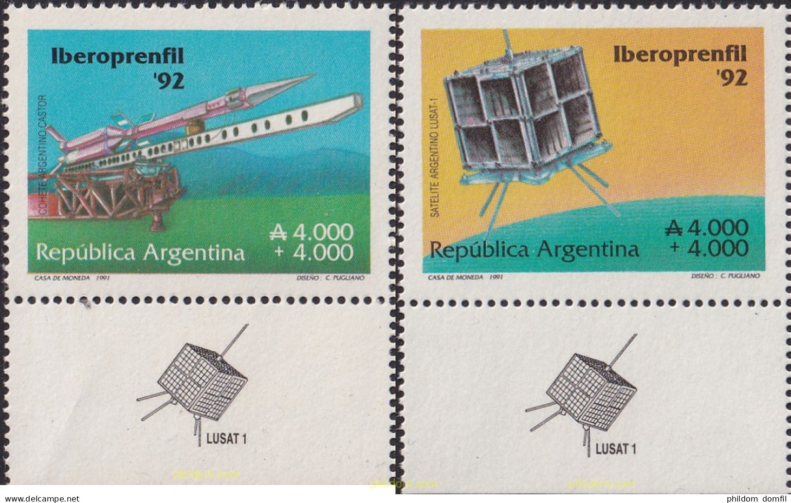 729918 MNH ARGENTINA 1991 EXPOSICION FILATELICA INTERNACIONAL - IBEROPRENFIL-92 - Unused Stamps