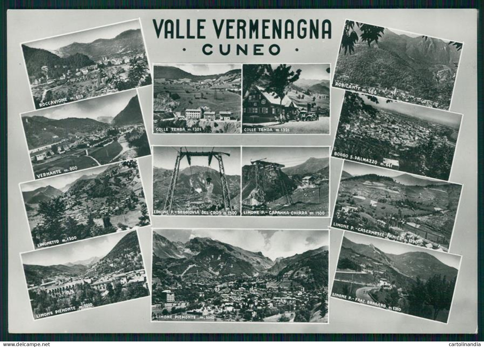 Cuneo Valle Vermenagna Mappa Foto FG Cartolina MZ1007 - Cuneo