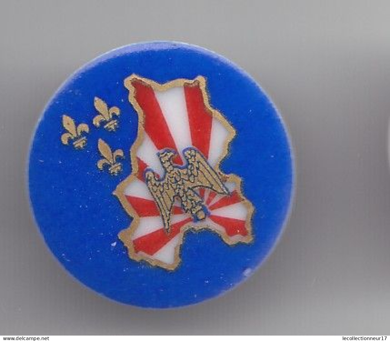 Pin's En Porcelaine Thoscas Limoges Armée De Terre CMDL Circonscription Militaire De Défense à Limoges Aigle Lys Ré 3466 - Army