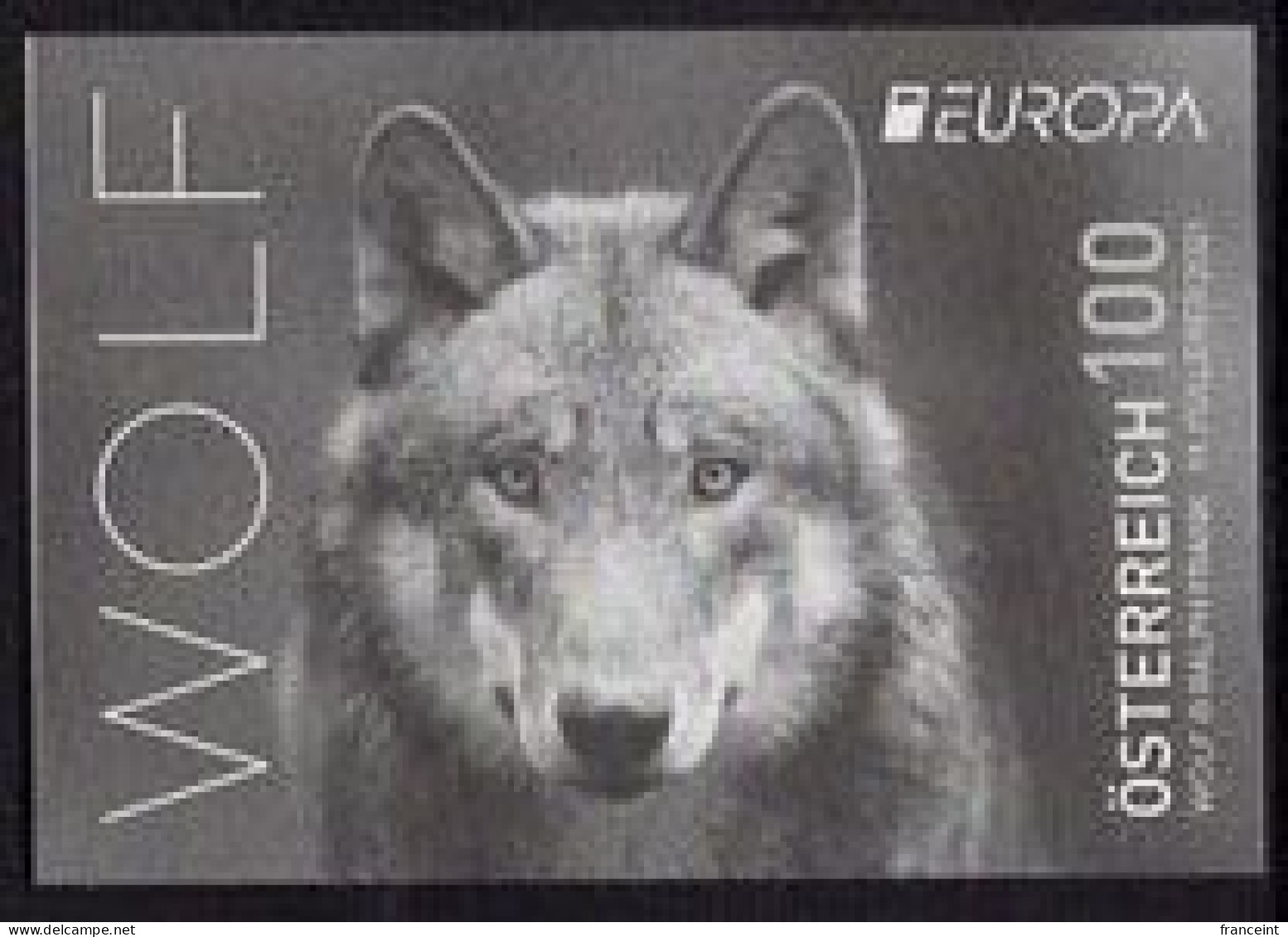 AUSTRIA(2021) Wolf. Black Print. Europa Issue. - Proeven & Herdruk