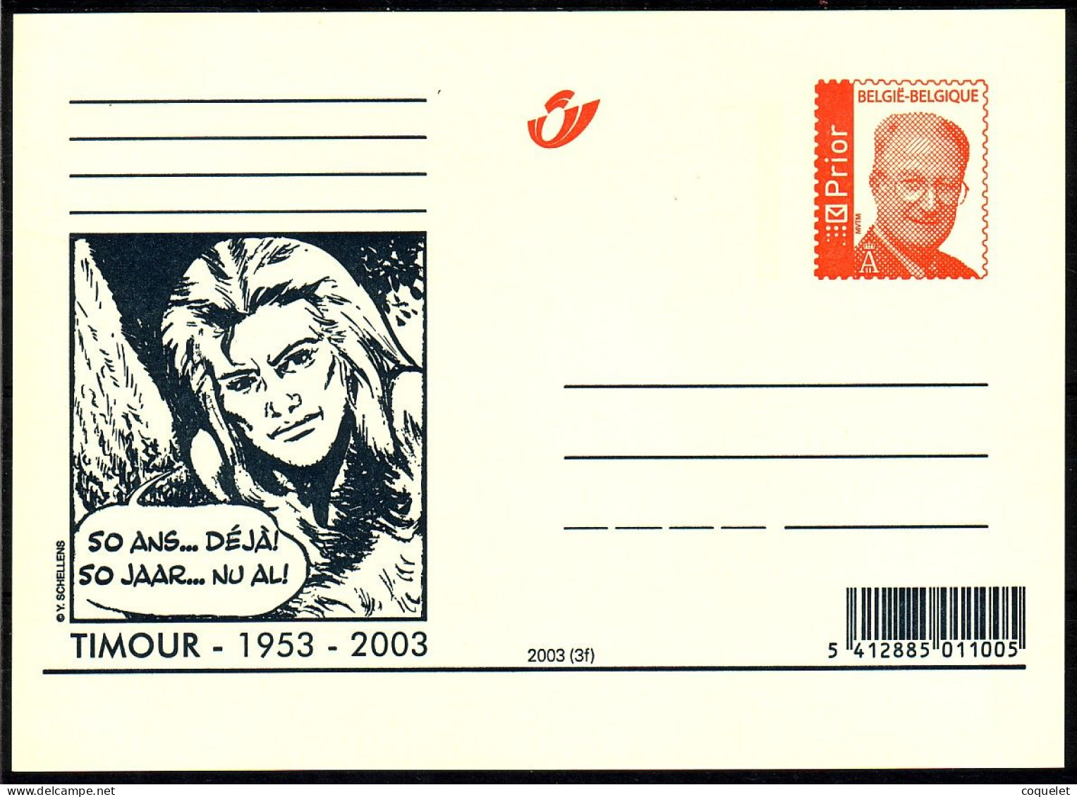 Belgique - Entiers Postaux - Cartes Illustrées N° 87/6 #TIMOUR 1953-2003 #( Sans Indication Du Prix De Vente - A ) - Comics