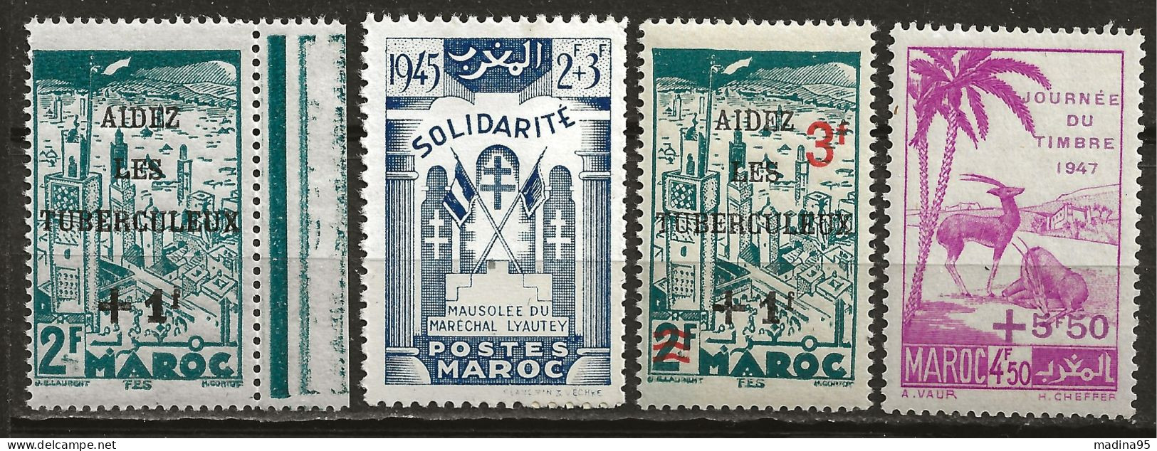 MAROC Colo:, *, N° YT 238, 239, 240 Et 244, Ch., TB - Nuevos