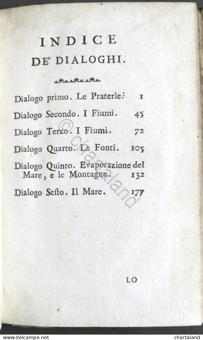 Lo Spettacolo Della Natura Esposto In Varj Dialoghi - Tomo V - Ed. 1752 - Ohne Zuordnung