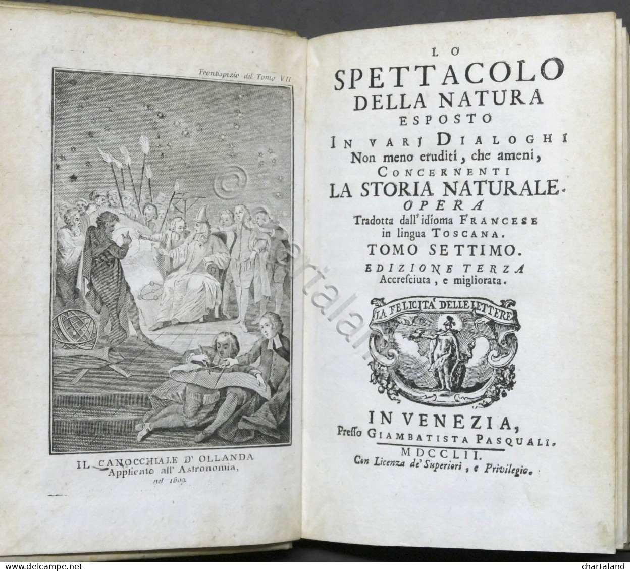 Lo Spettacolo Della Natura Esposto In Varj Dialoghi - Tomo VII - Ed. 1752 - Ohne Zuordnung