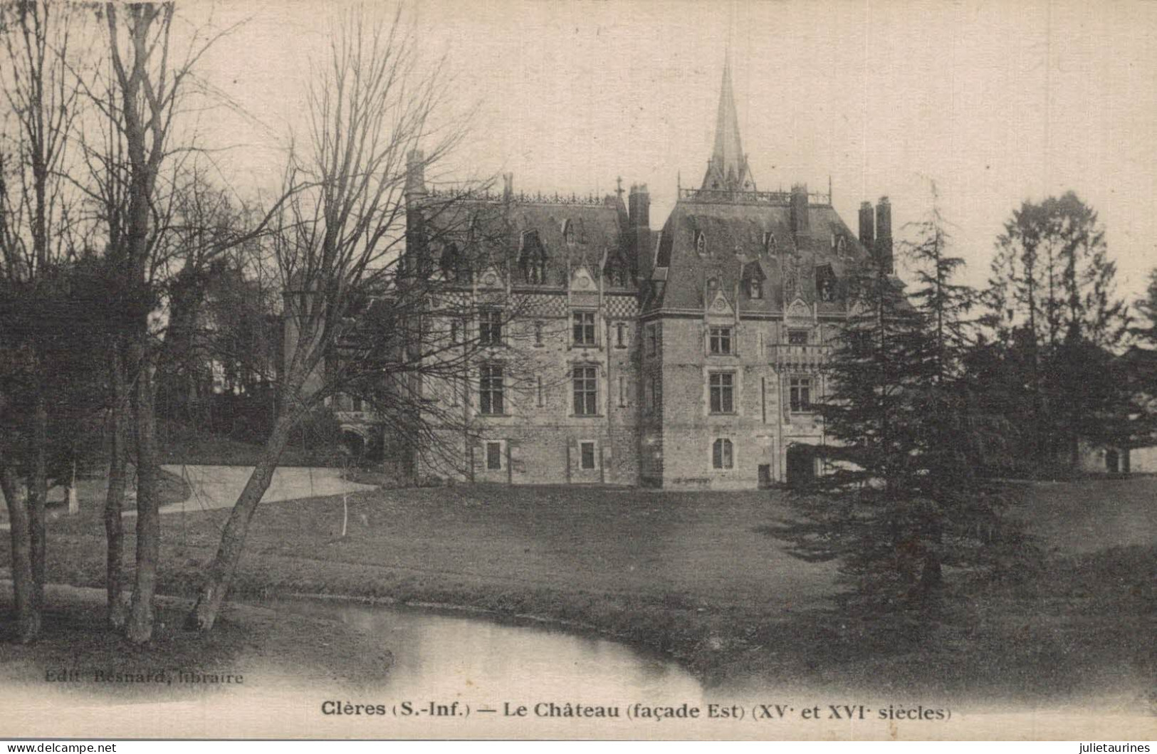 76 CLERES LE CHATEAU FACADE EST CPA BON ETAT - Clères