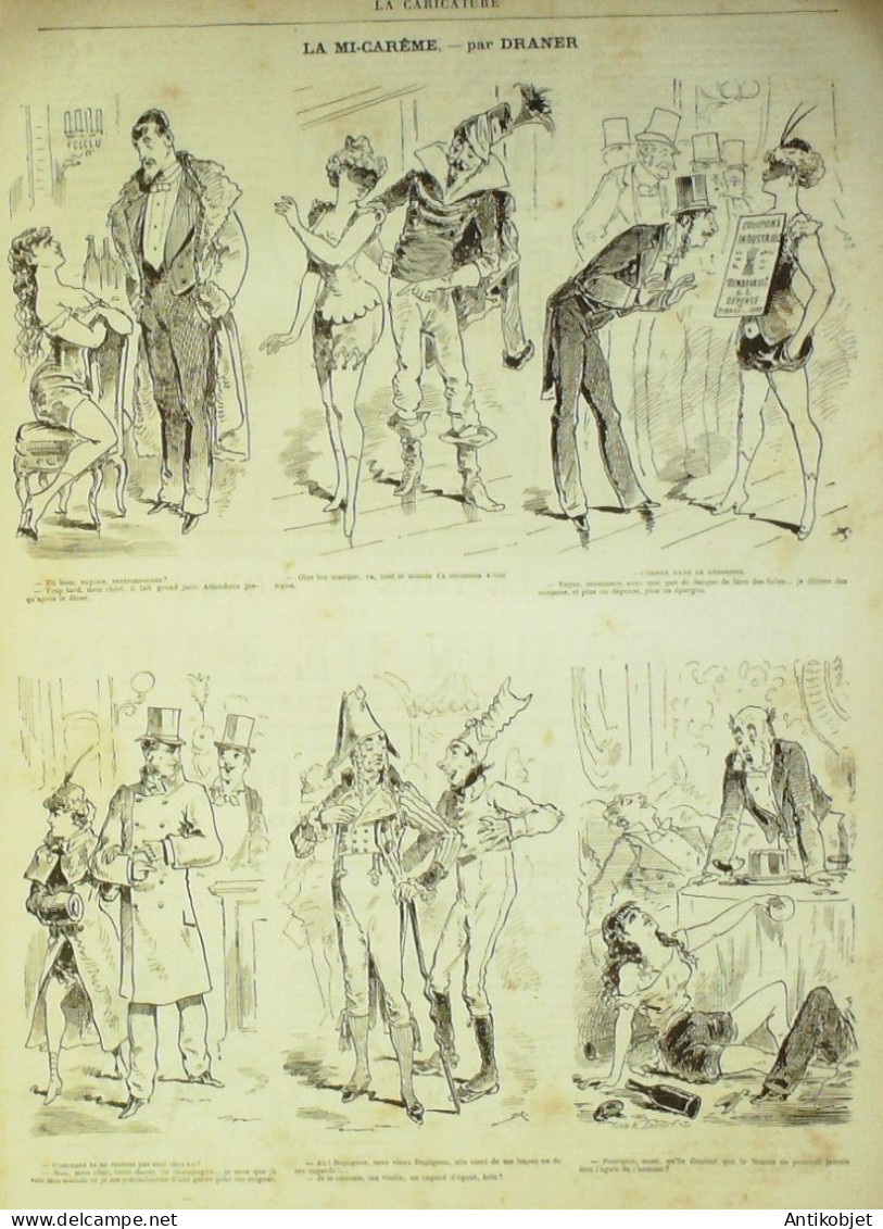 La Caricature 1881 N°  65 Bal Masqué Robida Draner - Revues Anciennes - Avant 1900