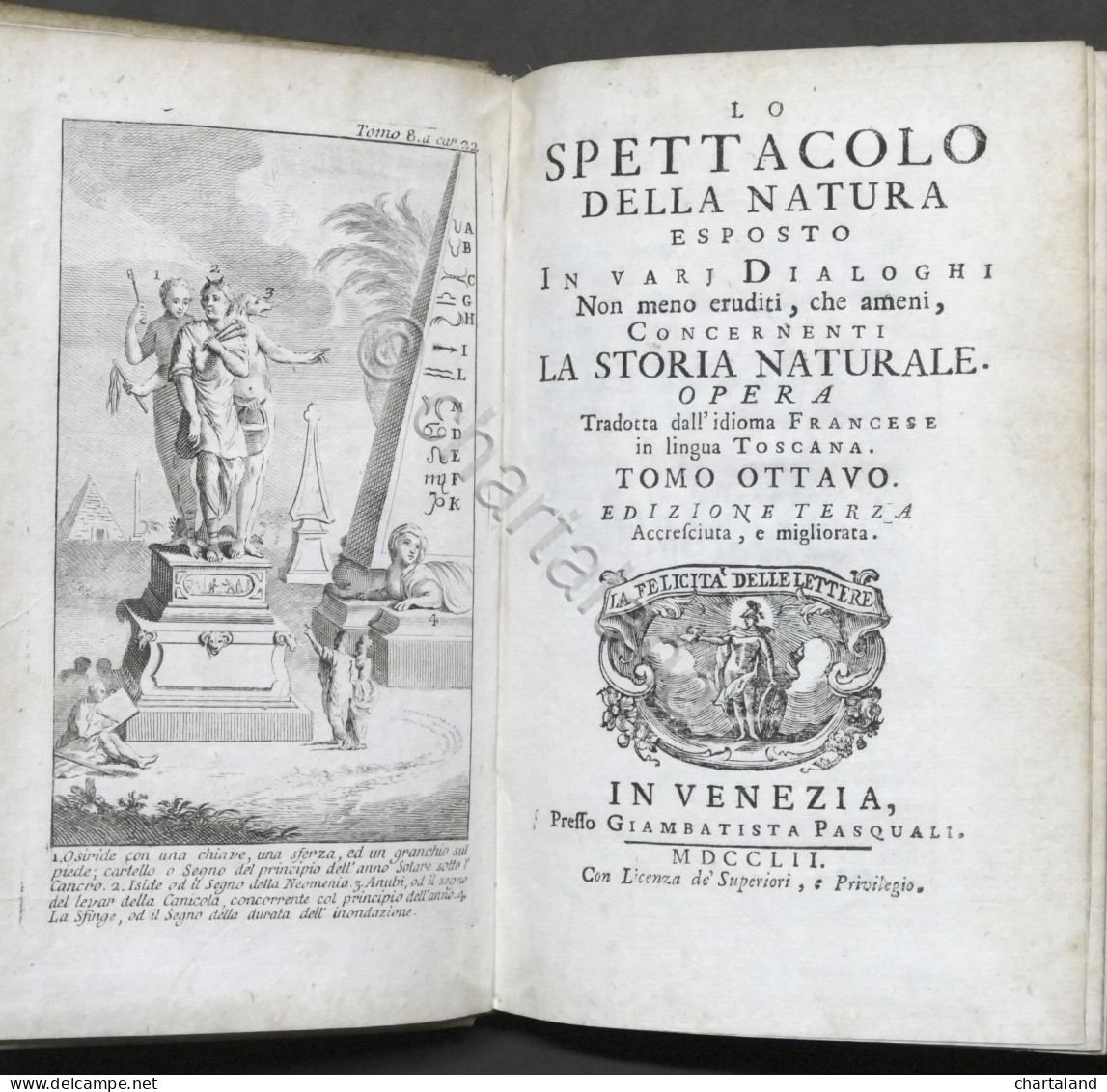 Lo Spettacolo Della Natura Esposto In Varj Dialoghi - Tomo VIII - Ed. 1752 - Ohne Zuordnung