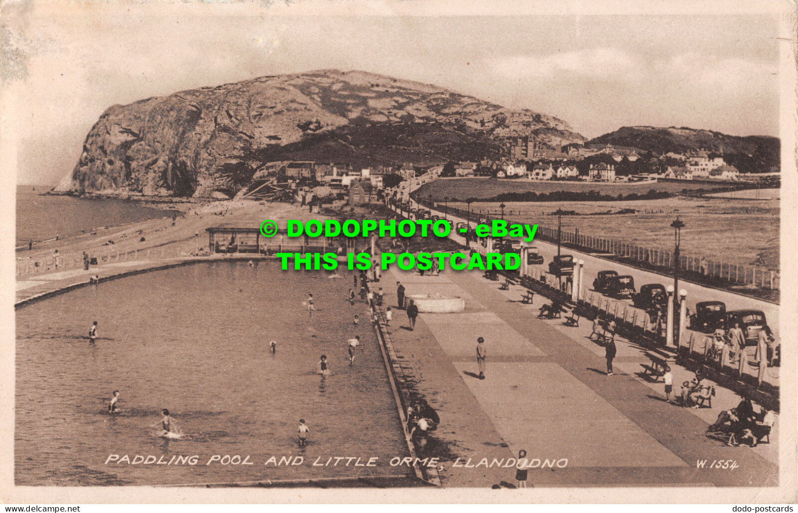 R488781 Llandudno. Paddling Pool And Little Orme. Valentine. Sepiatype - World