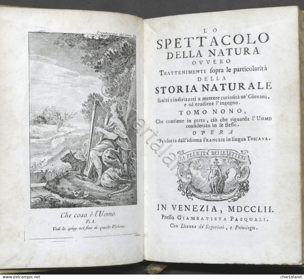 Lo Spettacolo Della Natura - Trattenimenti Storia Naturale - Tomo IX - Ed. 1752 - Ohne Zuordnung