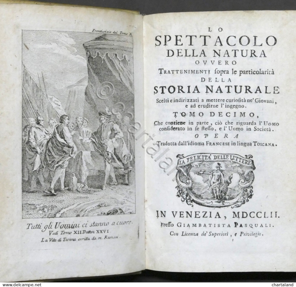 Lo Spettacolo Della Natura - Trattenimenti Storia Naturale - Tomo X - Ed. 1752 - Non Classés