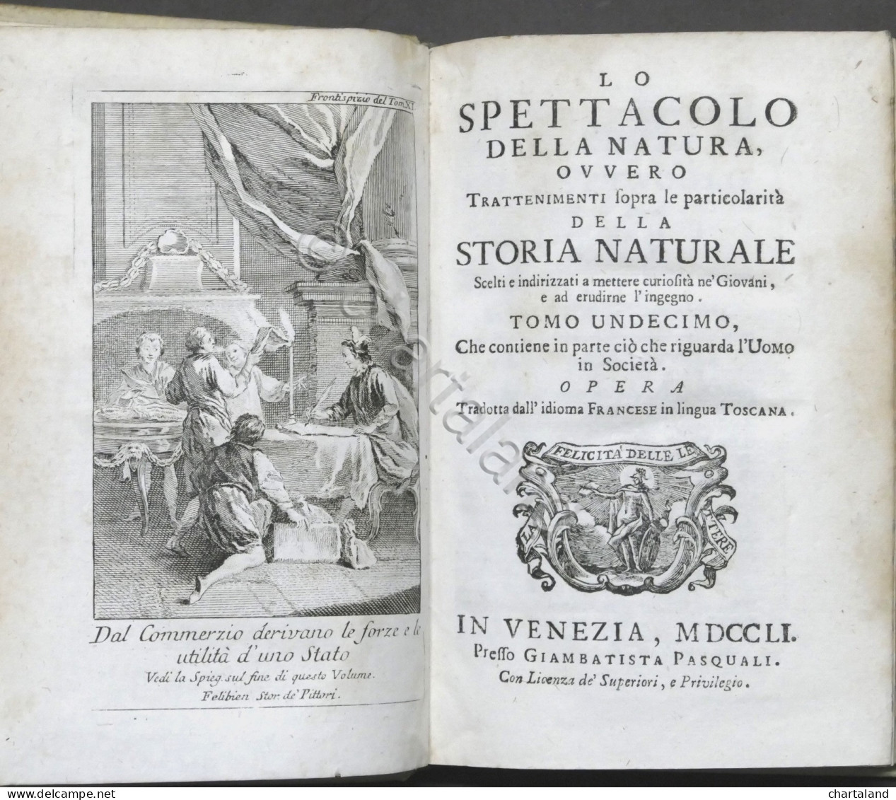 Lo Spettacolo Della Natura - Trattenimenti Storia Naturale - Tomo XI - Ed. 1751 - Zonder Classificatie