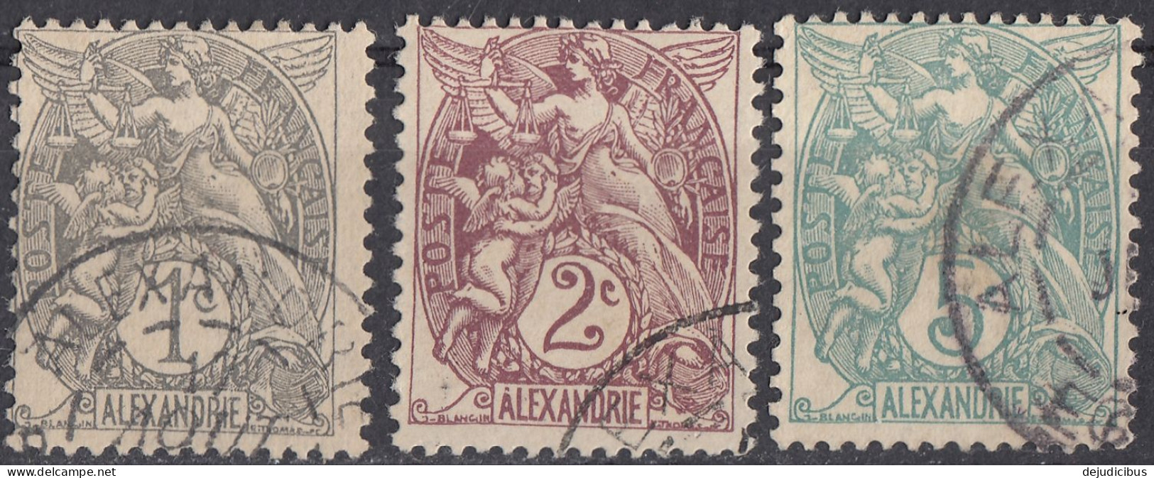 ALEXANDRIE, COLONIA FRANCESE - 1902/1903 - Lotto Costituito Da 3 Valori Obliterati: Yvert 19, 20 E 23 - Usati