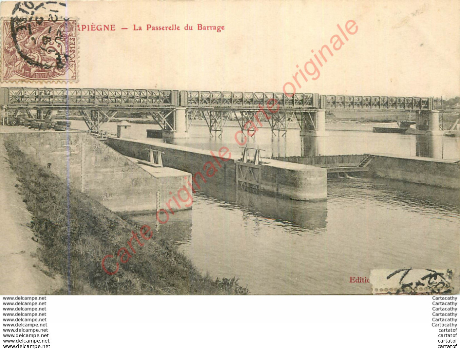 60.  COMPIEGNE .  La Passerelle Du Barrage . - Compiegne