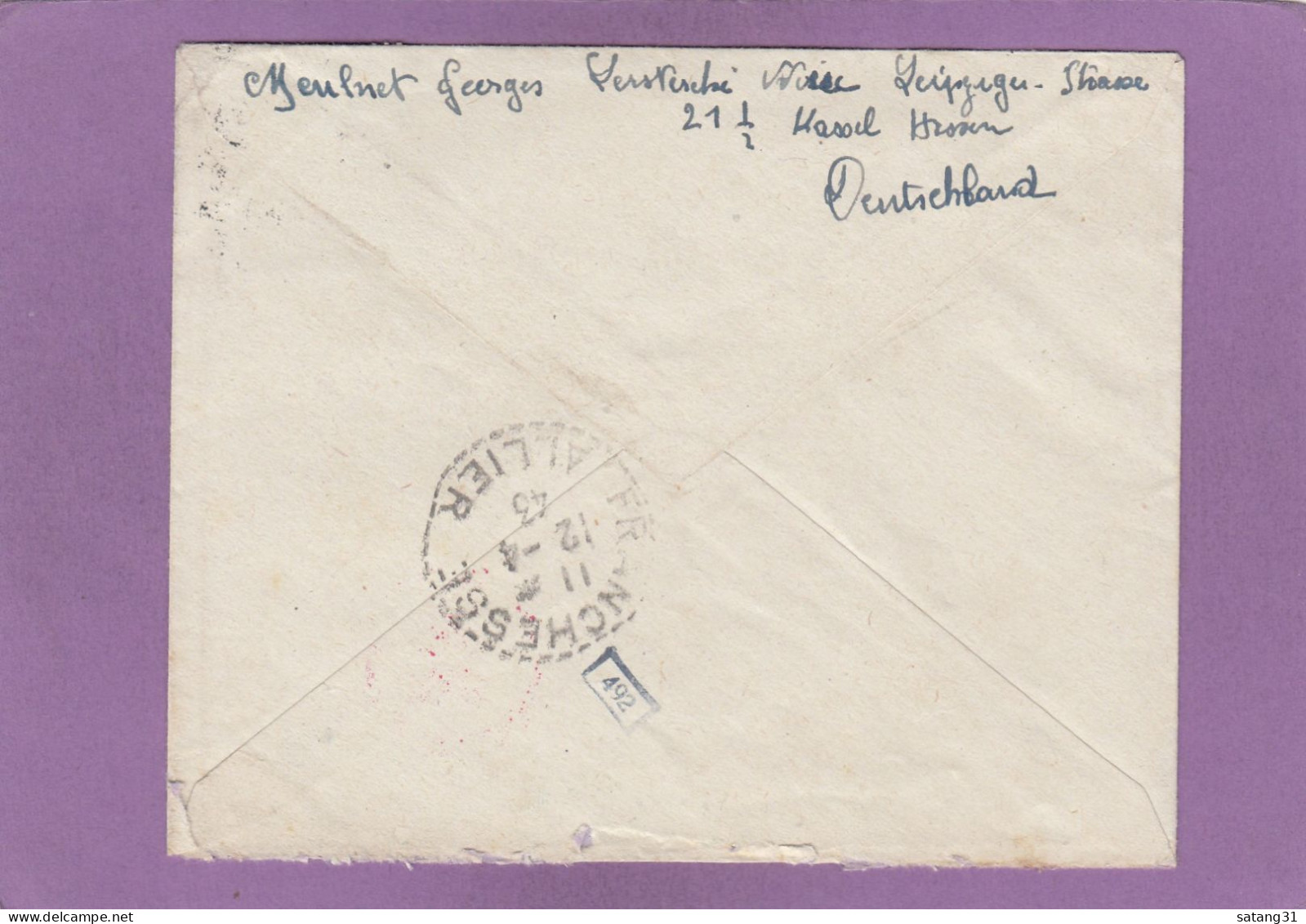 BRIEF AUS KASSEL NACH FRANCHESSE,FRANKREICH,ZENSURSTEMPEL "Ae". - Briefe U. Dokumente