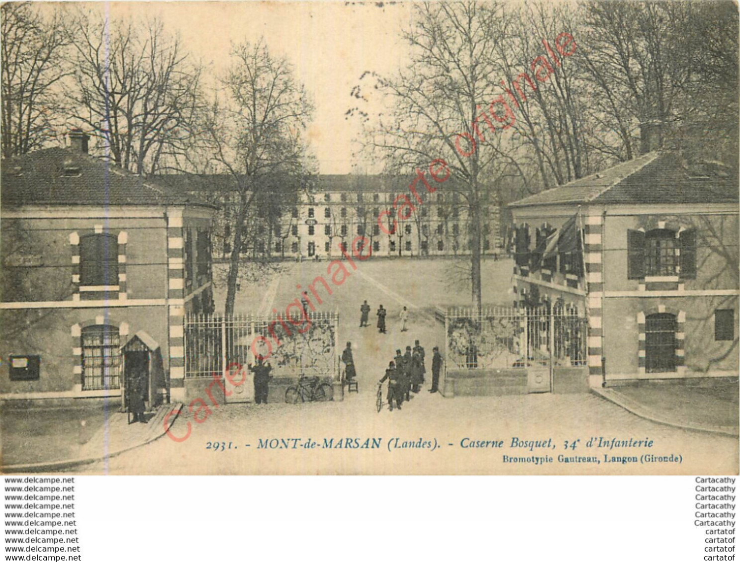 40.  MONT DE MARSAN .  Caserne Bosquet . 34e D'Infanterie . - Mont De Marsan