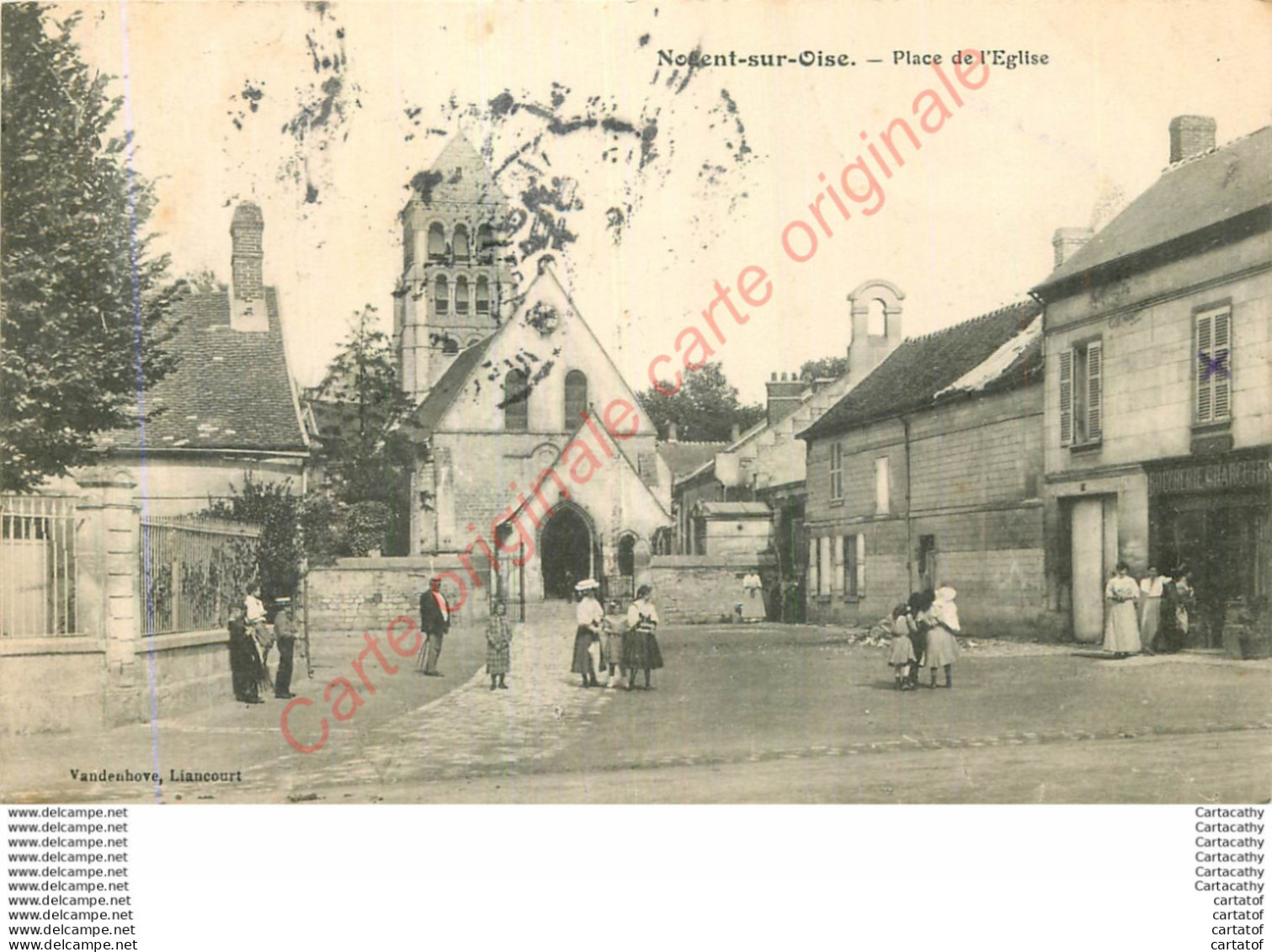 60.  NOGENT SUR OISE .  Place De L'Eglise . CPA Animée . - Nogent Sur Oise