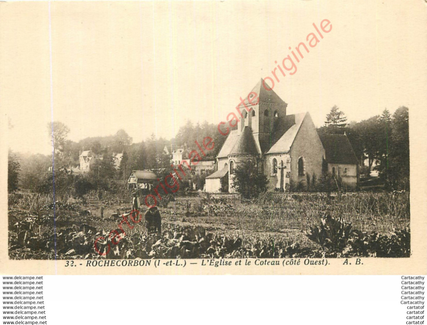 37.  ROCHECORBON . L'Eglise Et Le Coteau Côté Ouest . - Rochecorbon